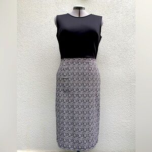 Sleeveless Black and Ivory Dress